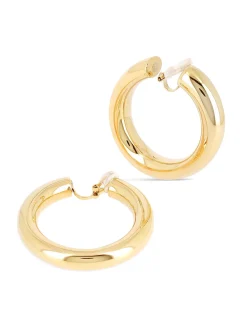 Boucles d'oreilles créoles clips Zag Bijoux Henria_x005f_x000D_acier doré 50mm, fil rond 8 mm