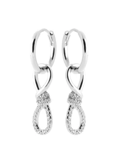 Boucles d'oreilles créoles Brillaxis motif infini_x005f_x000D_Argent et OZ