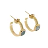 Boucles d'oreilles créoles Zag Bijoux acier doré car_x005f_x000D_ré nacre grise