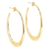 Boucles d'oreilles créoles Zag Séverine acier doré