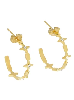 Boucles d'oreilles créoles Zag Scarlett acier doré