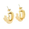 Boucles d'oreilles créoles Zag Pazury acier doré