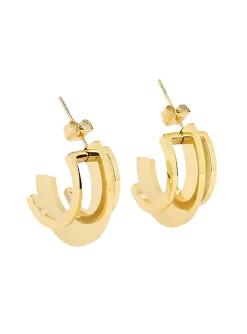 Boucles d'oreilles créoles Zag Pazury acier doré
