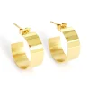 Boucles d'oreilles créoles Zag acier doré uni