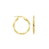 Boucles d'oreilles créoles torsadées or jaune 15 mm
