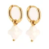 Boucles d'oreilles créoles Zag Bijoux Velasquez_x005f_x000D_agate blanche