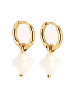 Boucles d'oreilles créoles Zag Bijoux Velasquez_x005f_x000D_agate blanche