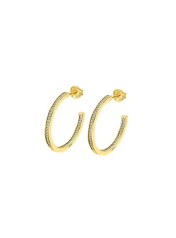 Boucles d'oreilles créoles Lotus Silver dorées