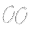 Boucles d'oreilles créoles Lotus Silver oxyde
