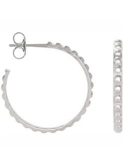 Boucles d'oreilles créoles Saunier argent rhodié