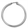 Boucles d'oreilles créoles Saunier argent 55 mm