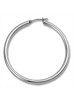 Boucles d'oreilles créoles Saunier argent 55 mm