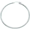 Boucles d'oreilles créoles or blanc 18 carats 45 mm