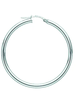 Boucles d'oreilles créoles or blanc 18 carats 35 mm