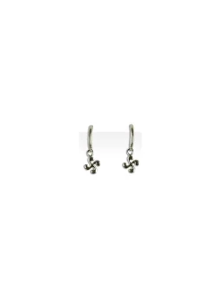 Boucles d'oreilles créoles croix basque argent
