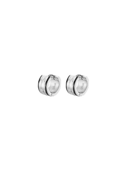 Boucles d'oreilles créoles homme Lotus Style_x005f_x000D_acier bicolore