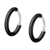 Boucles d'oreilles créoles homme Lotus acier noir