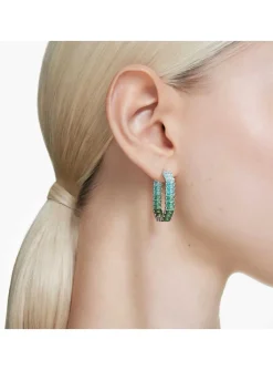 Boucles d'oreilles créoles Swarovski Matrix vertes