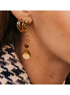 Boucles d'oreilles créoles Zag Pazury acier doré
