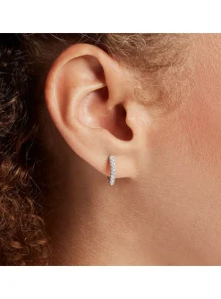 Boucles d'oreilles créoles Agatha Austral argent