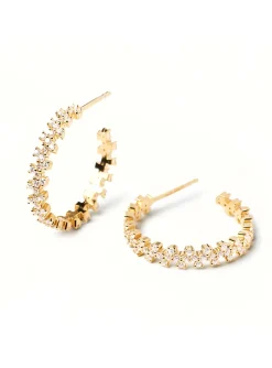 Boucles d'oreilles créoles PDPaola Crown dorées