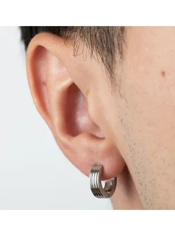 Boucles d'oreilles créoles homme Lotus Style