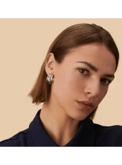 Boucles d'oreilles créoles Agatha Trijonc argent