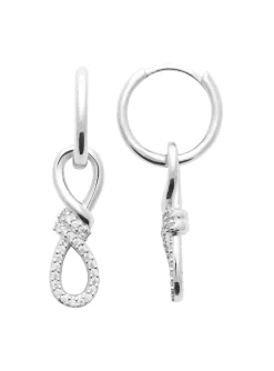Boucles d'oreilles créoles Brillaxis motif infini_x005f_x000D_Argent et OZ