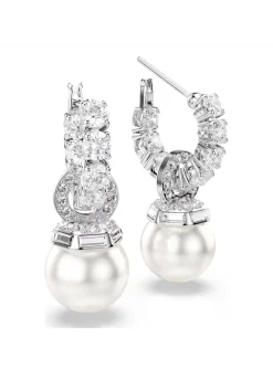 Boucles d'oreilles créoles Matrix Pearl