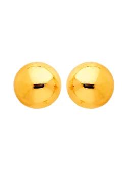 Boucles d'oreilles demi boule 6 mm or