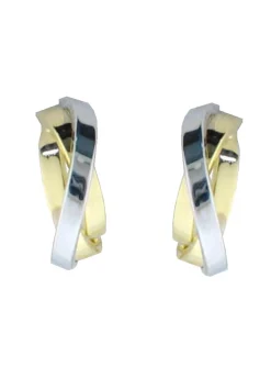 Boucles d'oreilles demi créole or bicolore