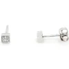Boucles d'oreilles diamants or blanc 18 carats