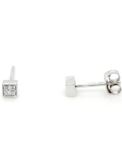 Boucles d'oreilles diamants or blanc 18 carats