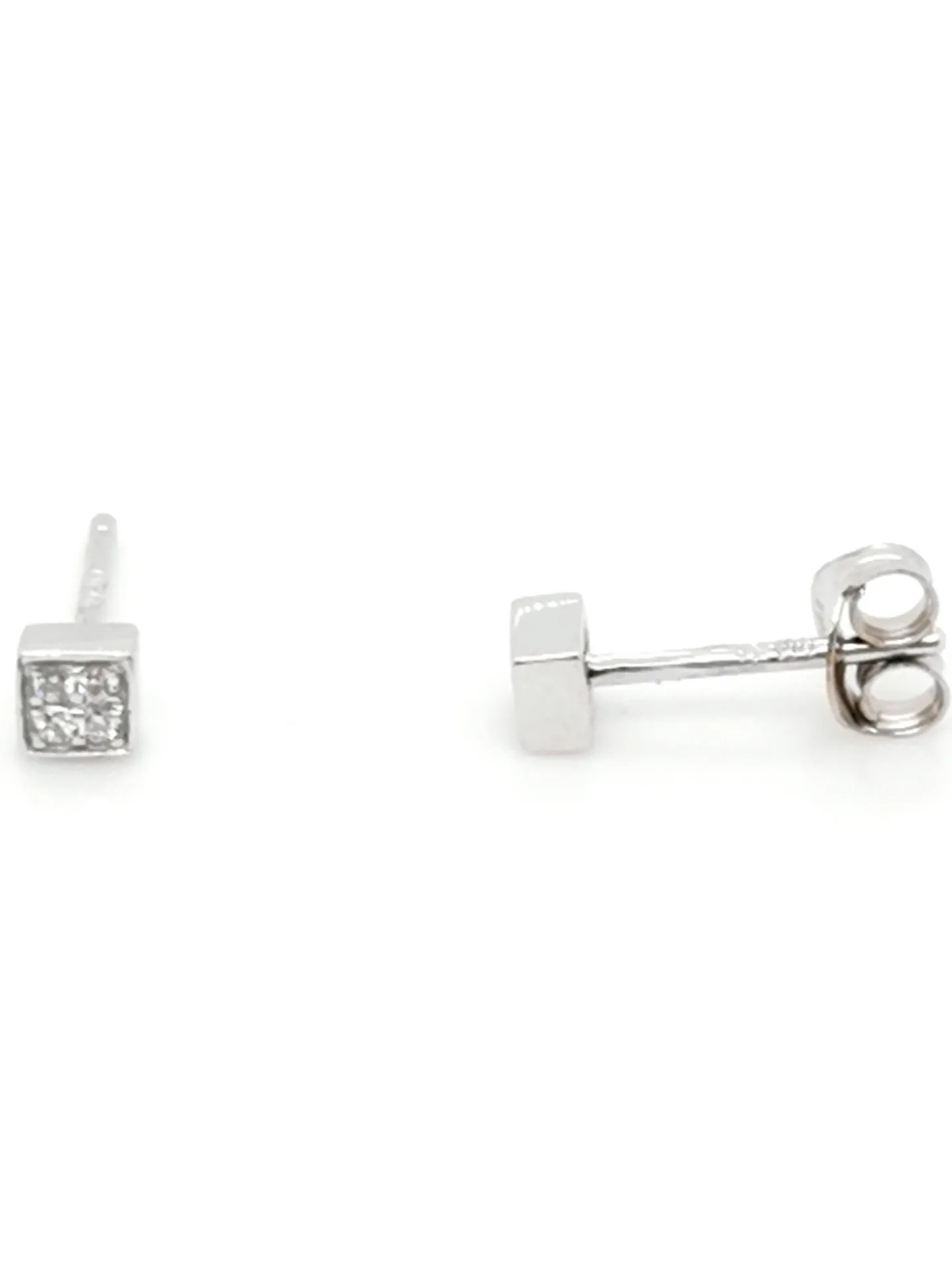 Boucles d'oreilles diamants or blanc 18 carats
