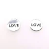Boucles d'oreilles Doriane pastille Love en argent