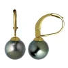 Boucles d'oreilles dormeuses or perles de Tahiti_x005f_x000D_8/9 mm