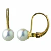 Boucles d'oreilles dormeuses or perle de culture 5.5