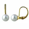 Boucles d'oreilles dormeuses perle de culture or