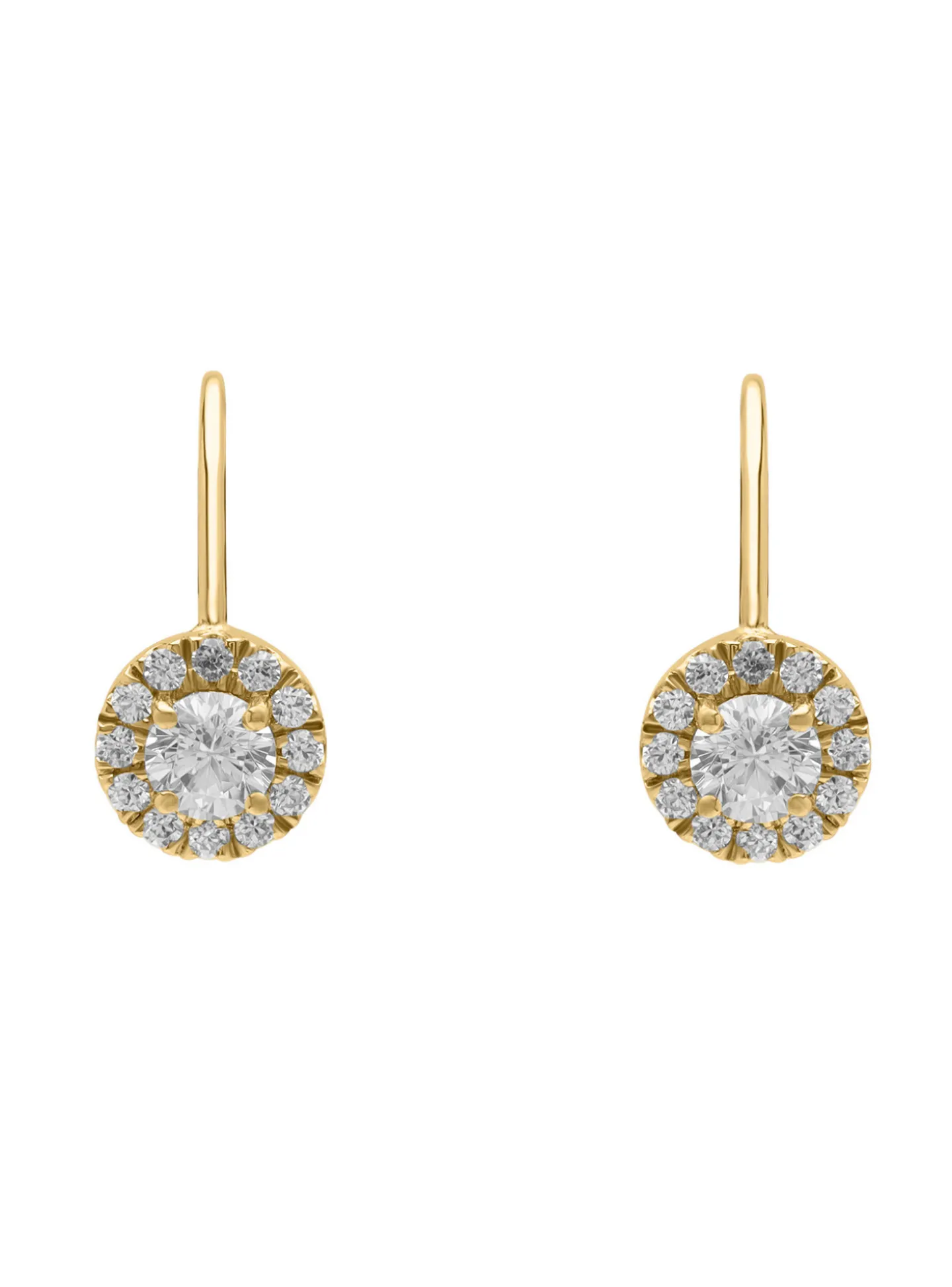 Boucles d'oreilles dormeuse Brillaxis_x005f_x000D_Oxydes de zirconium et or jaune 18k