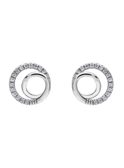 Boucles d'oreilles double cercle or oxydes