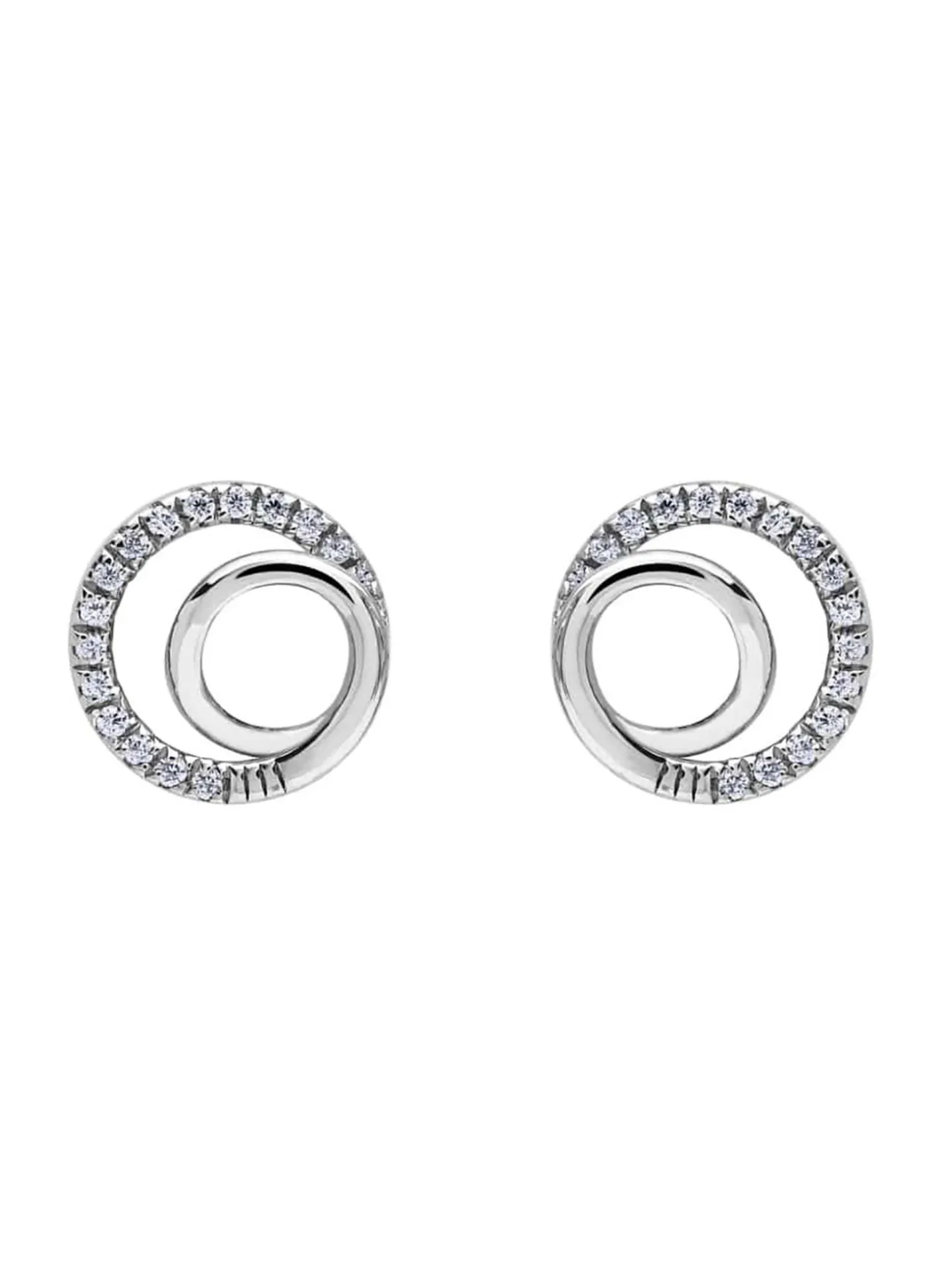 Boucles d'oreilles double cercle or oxydes