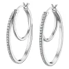 Boucles d'oreilles Double Créole Lotus Silver