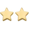Boucles d'oreilles Etoile plate or jaune 750/1000