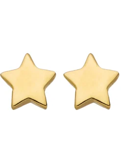 Boucles d'oreilles Etoile plate or jaune 750/1000