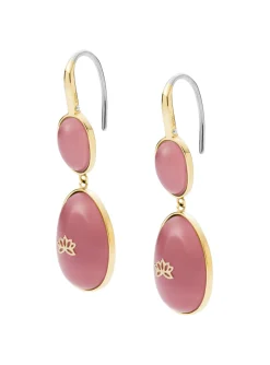 Boucles d'oreilles femme Fossil Georgia acier doré