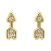 Boucles d'oreilles flèche or 18 carats oxydes