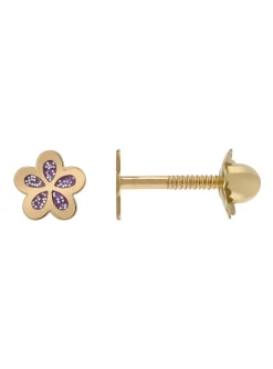 Boucles d'oreilles fleur pailletée à vis