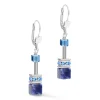 Boucles d'oreilles Geocube sodalite et hématite bleu