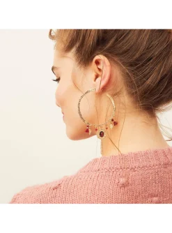 Boucles d'oreilles Hipanema Yourte garnet