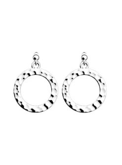 Boucles d'oreilles Les Georgettes Pure martelé 16mm_x005f_x000D_argenté